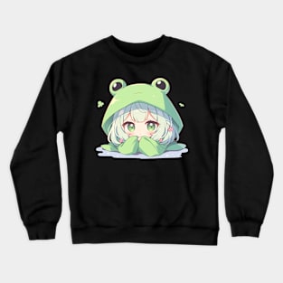 Kawaii Anime Chibi Frog Girl Crewneck Sweatshirt